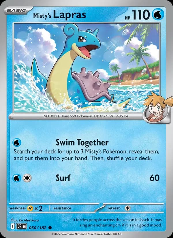 Misty's Lapras card in English