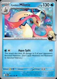 Cynthia's Milotic card in English