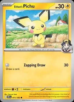 Ethan's Pichu card in English