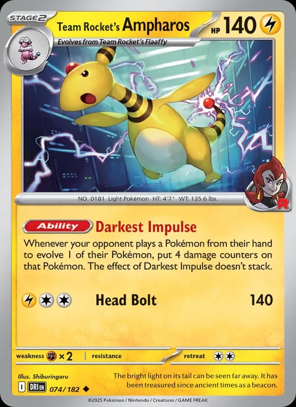 Team Rocket's Ampharos card in English