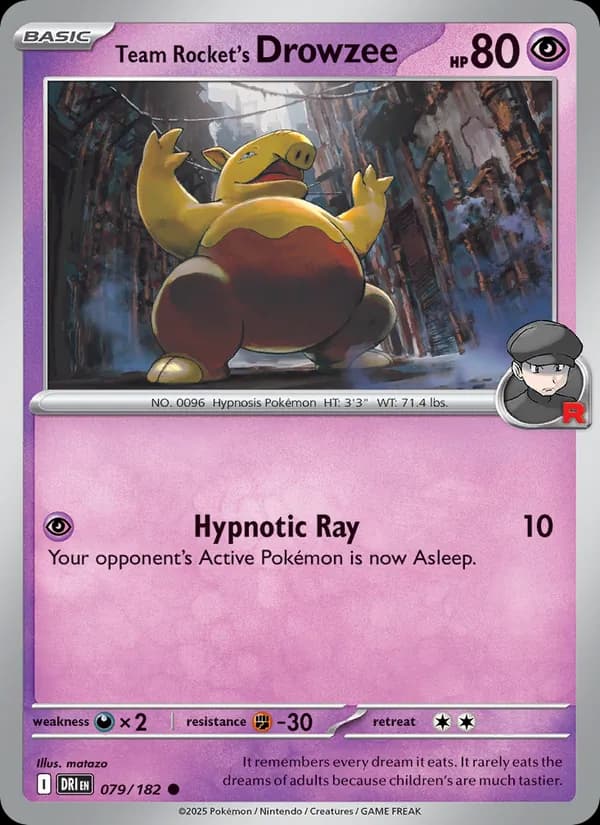 Team Rocket's Drowzee card in English