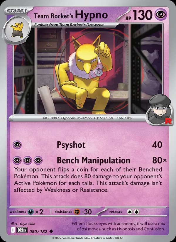 Team Rocket's Hypno card in English