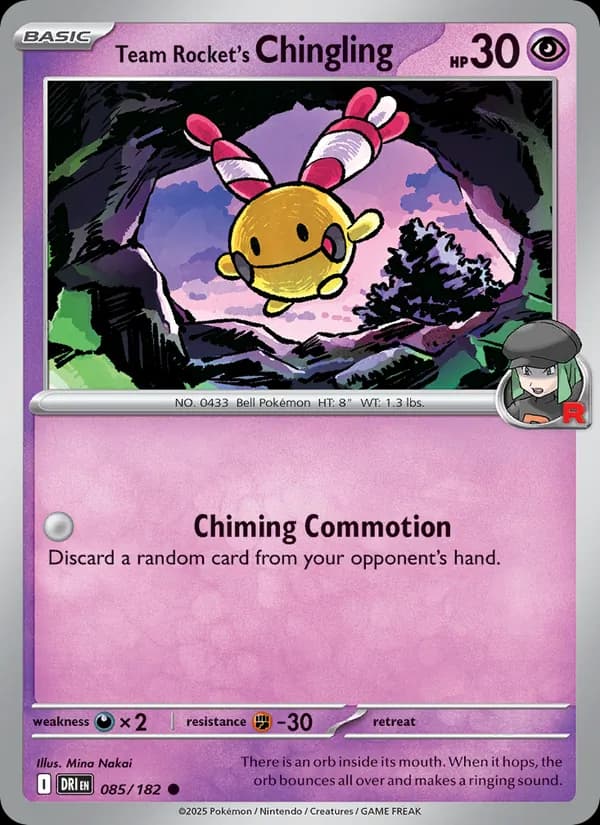 Team Rocket's Chingling card in English