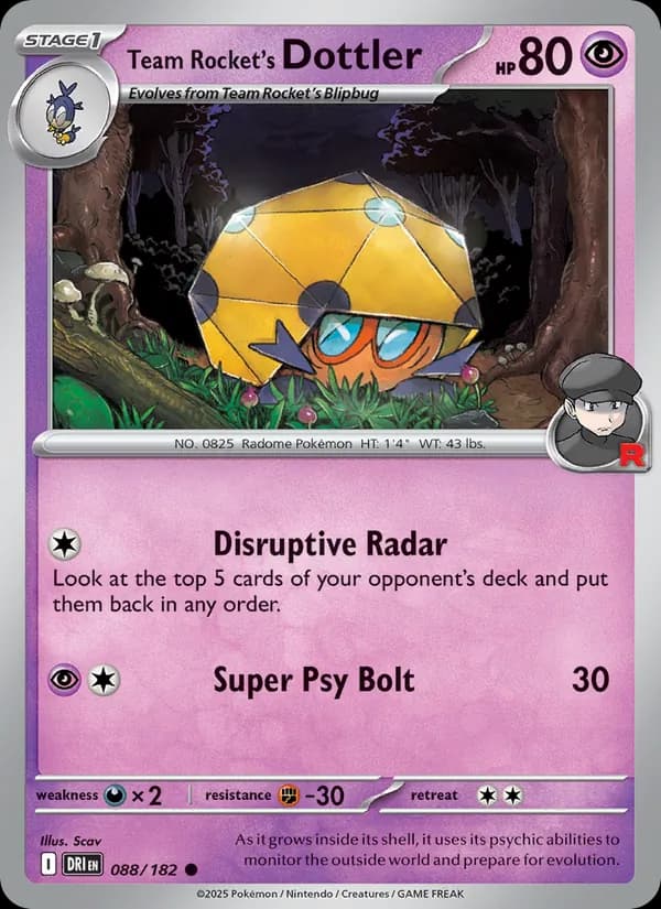 Team Rocket's Dottler card in English
