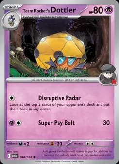 Team Rocket's Dottler card in English