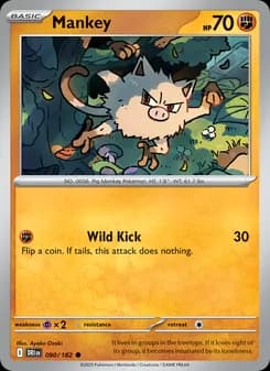 Mankey card in English