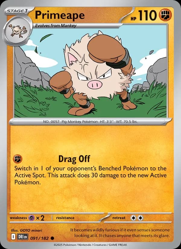 Primeape card in English