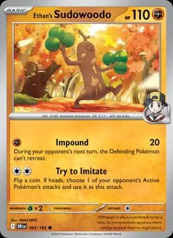 Ethan's Sudowoodo card in English
