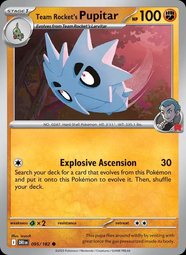 Team Rocket's Pupitar card in English
