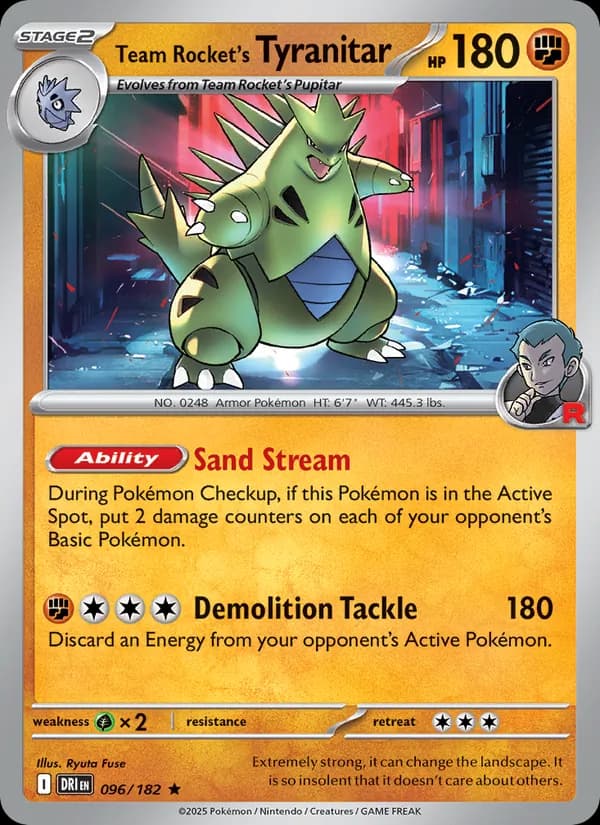 Team Rocket's Tyranitar card in English