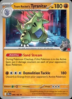 Team Rocket's Tyranitar card in English