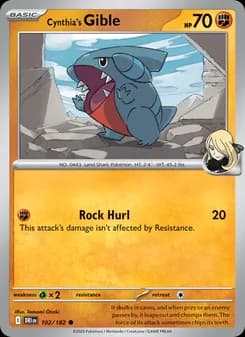 Cynthia's Gible card in English
