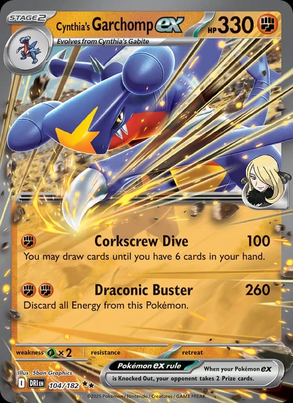 Cynthia's Garchomp ex card in English