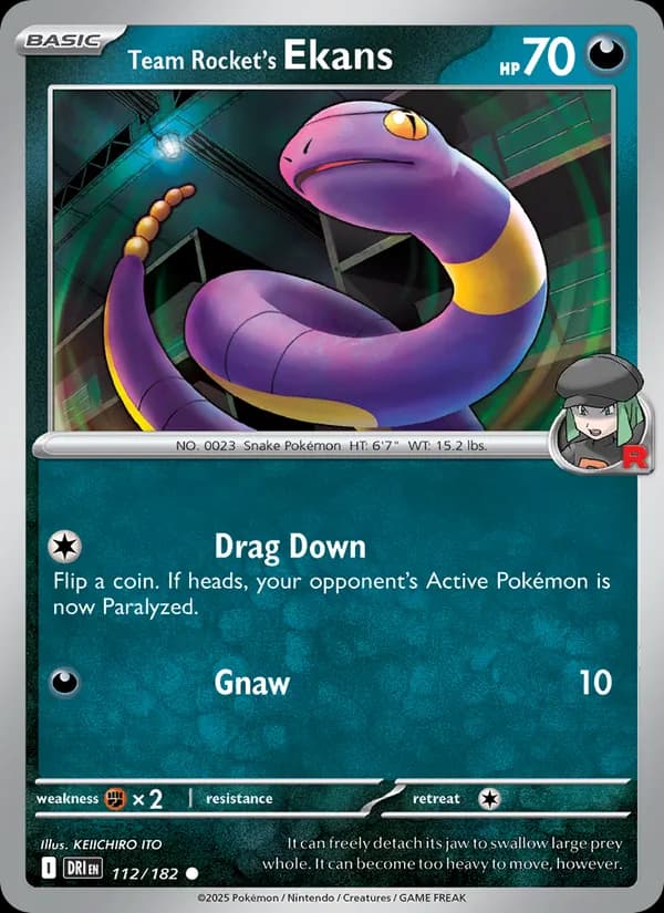 Team Rocket's Ekans card in English