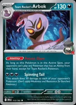 Team Rocket's Arbok card in English