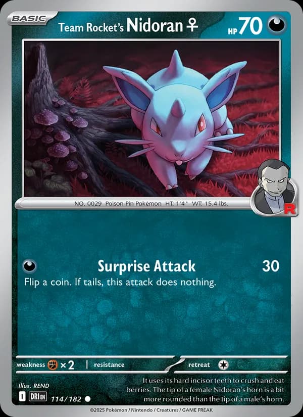 Team Rocket's Nidoran♀ card in English