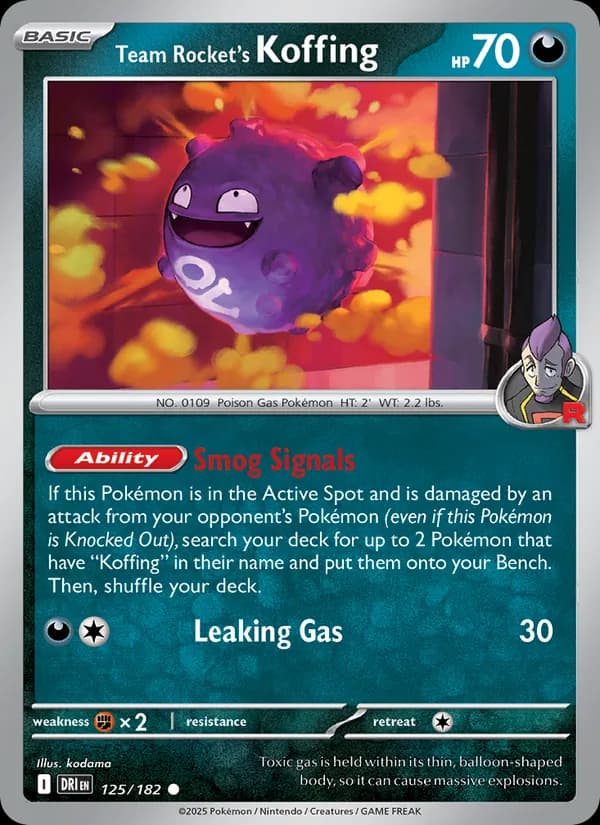 Team Rocket's Koffing card in English