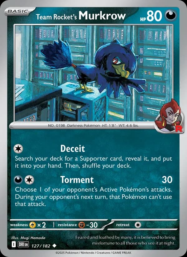Team Rocket's Murkrow card in English