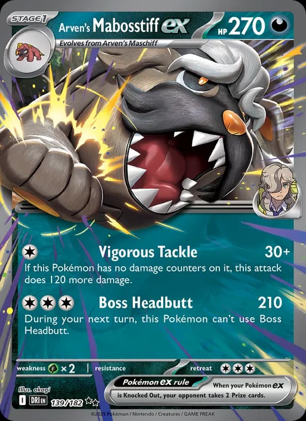 Arven's Mabosstiff ex card in English