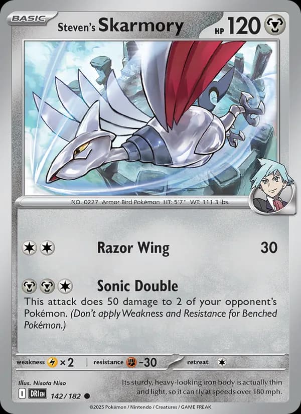 Steven's Skarmory card in English