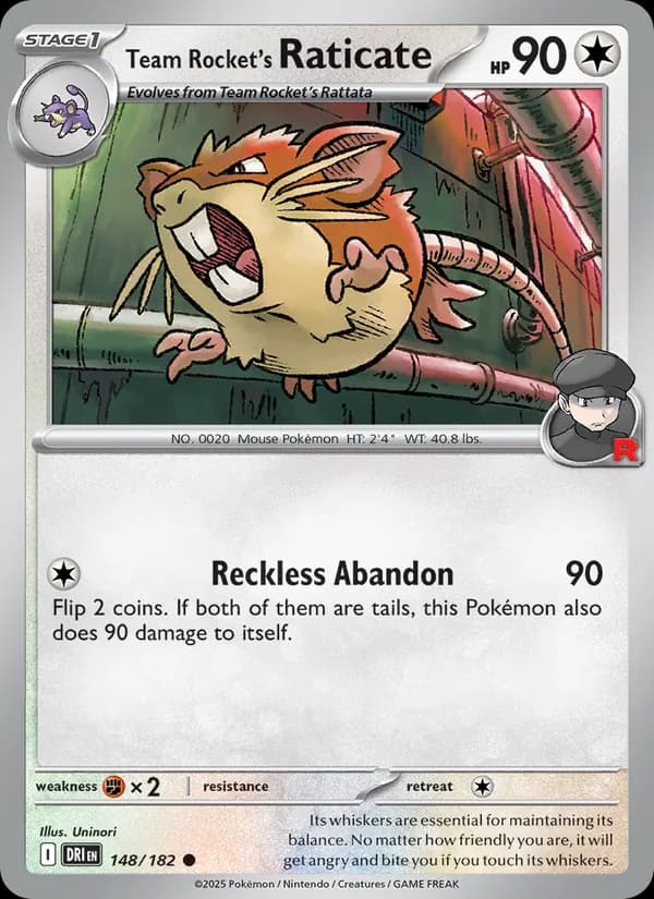 Team Rocket's Raticate card in English