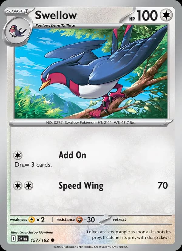 Swellow card in English