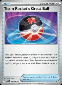 Team Rocket's Great Ball card in English