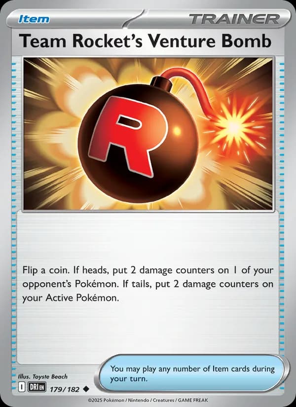 Team Rocket's Venture Bomb card in English