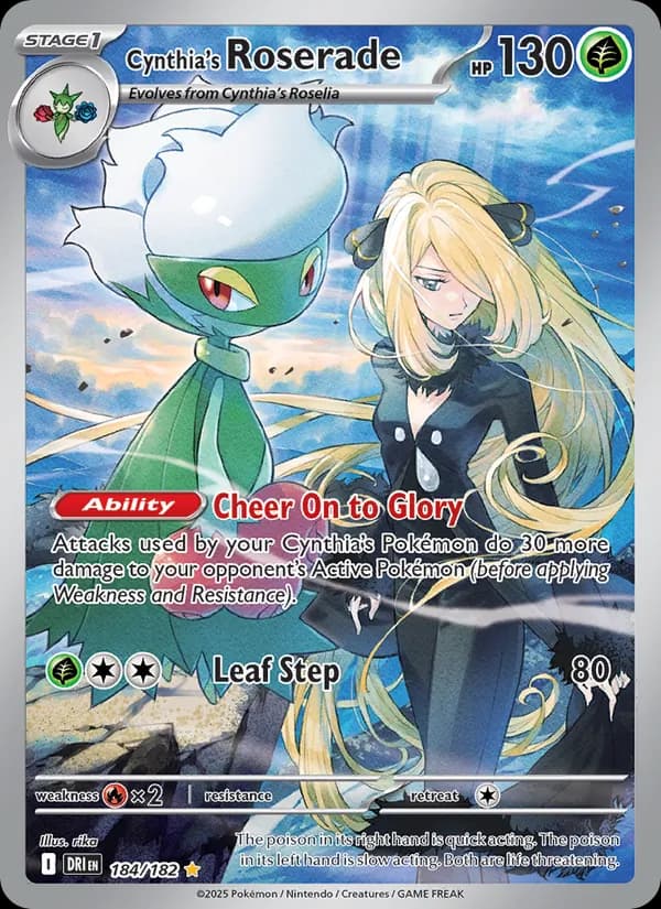 Cynthia's Roserade card in English
