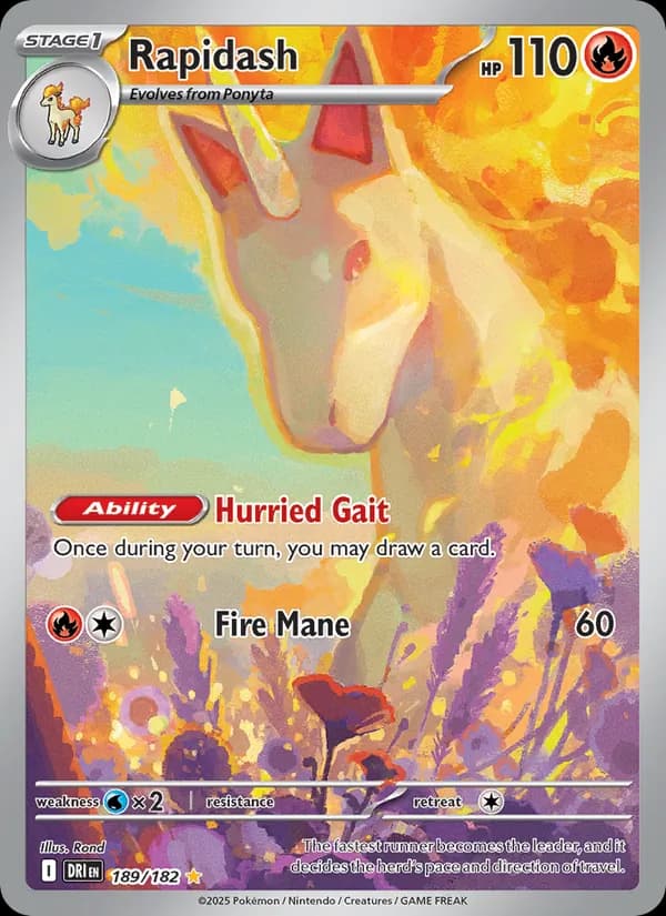 Rapidash card in English