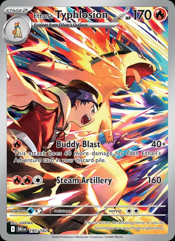 Ethan's Typhlosion card in English