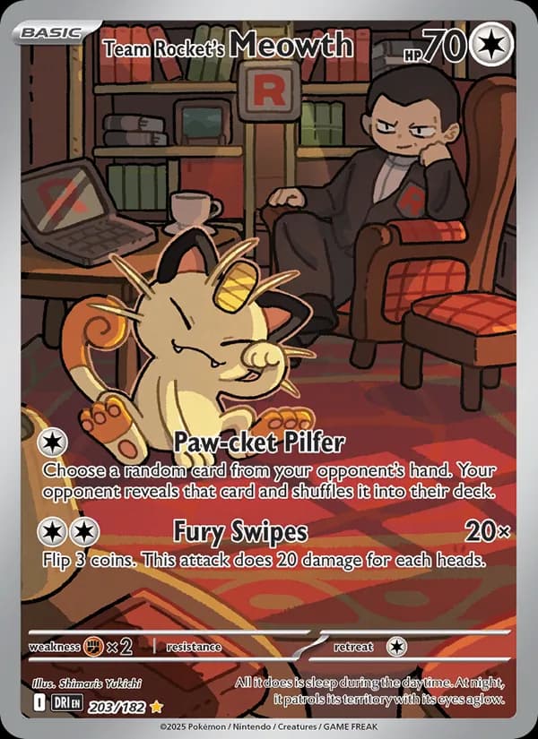 Team Rocket's Meowth card in English
