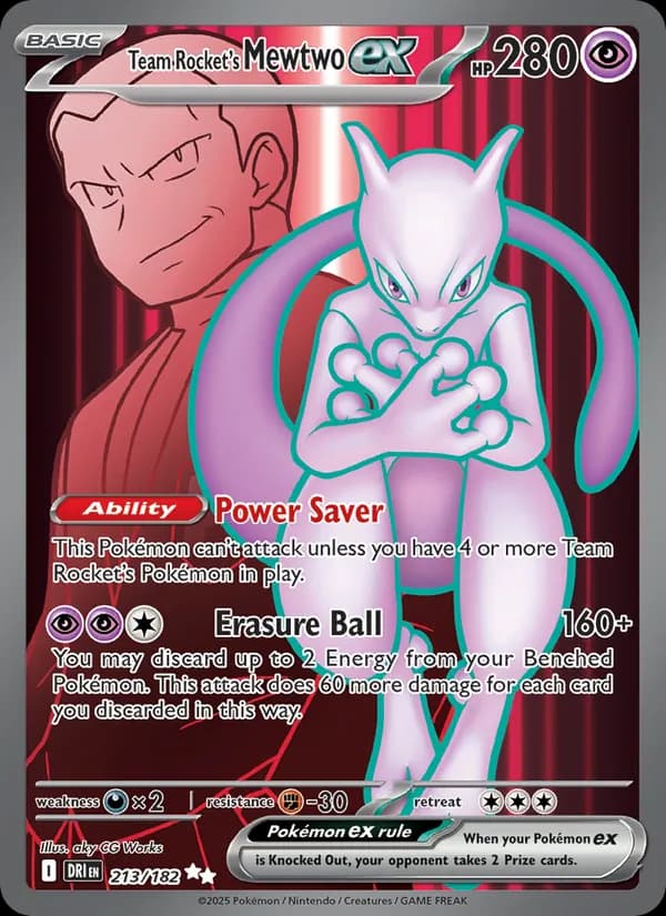 Team Rocket's Mewtwo ex card in English