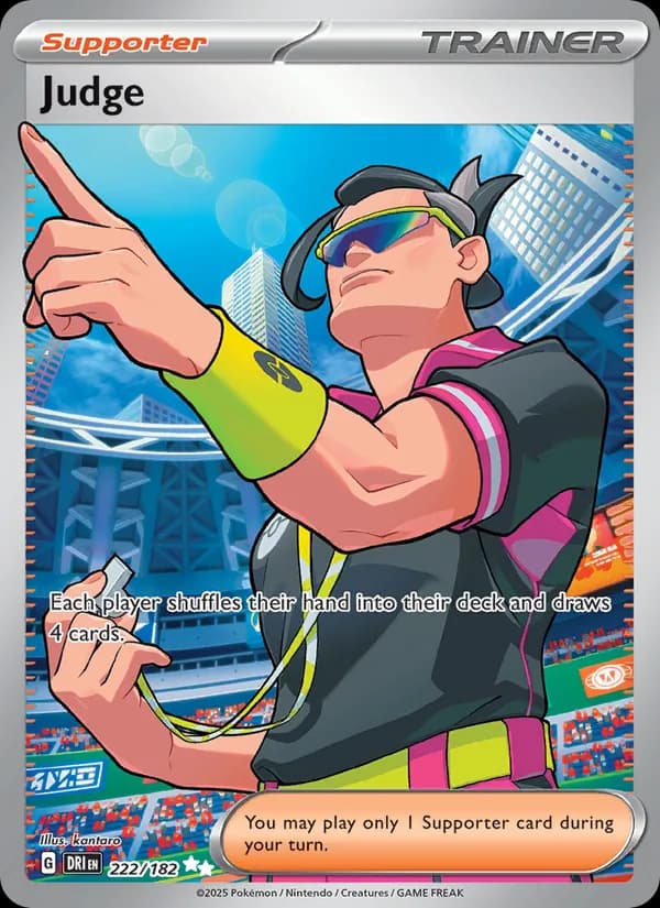 Judge card in English