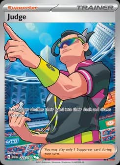 Judge card in English