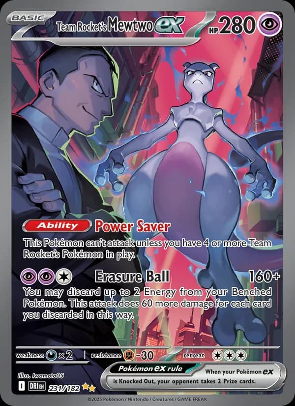 Team Rocket's Mewtwo ex card in English