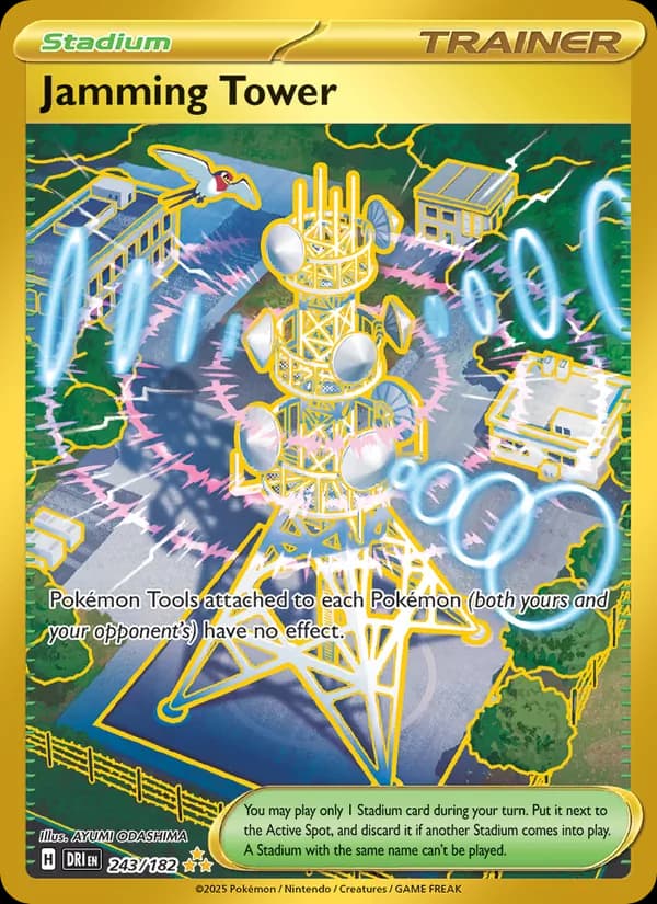 Jamming Tower card in English