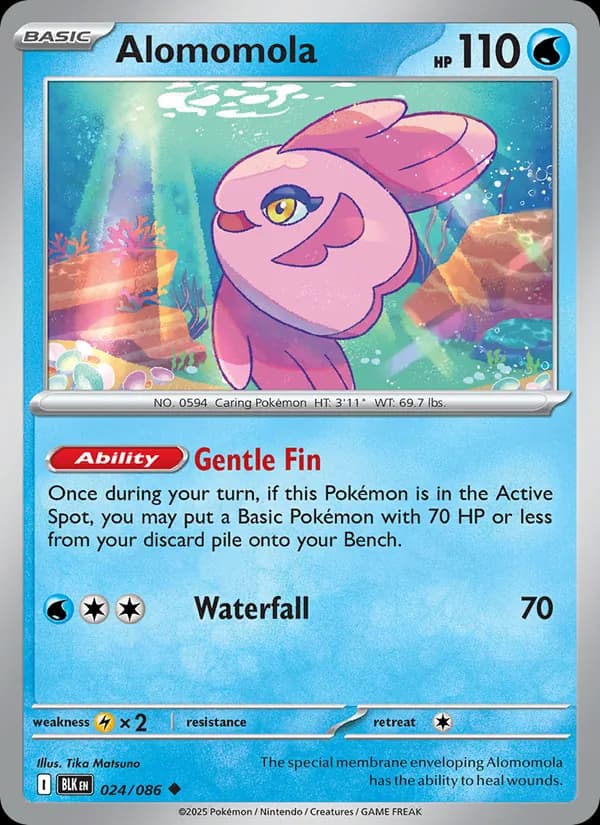 Alomomola card in English