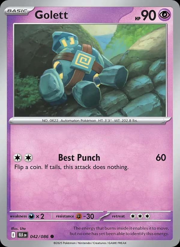 Golett card in English