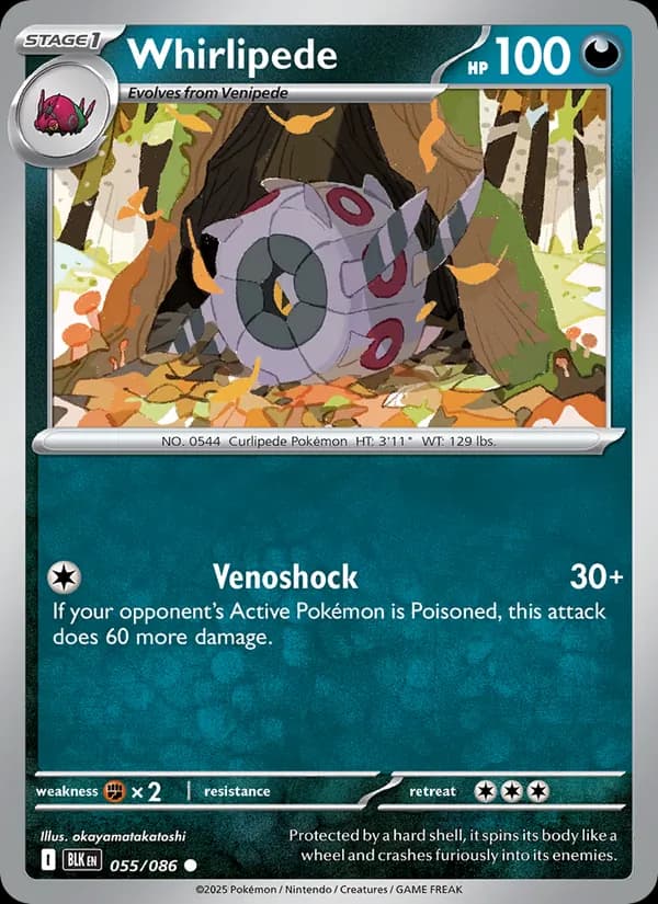 Whirlipede card in English