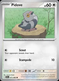 Pidove card in English