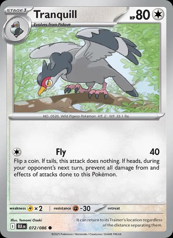 Tranquill card in English