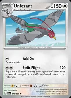 Unfezant card in English