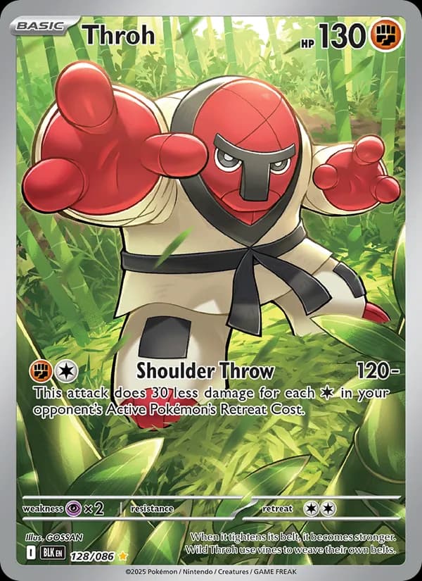 Throh card in English