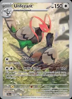 Unfezant card in English