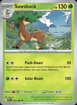 Sawsbuck card in English