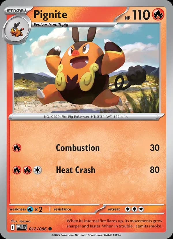 Pignite card in English