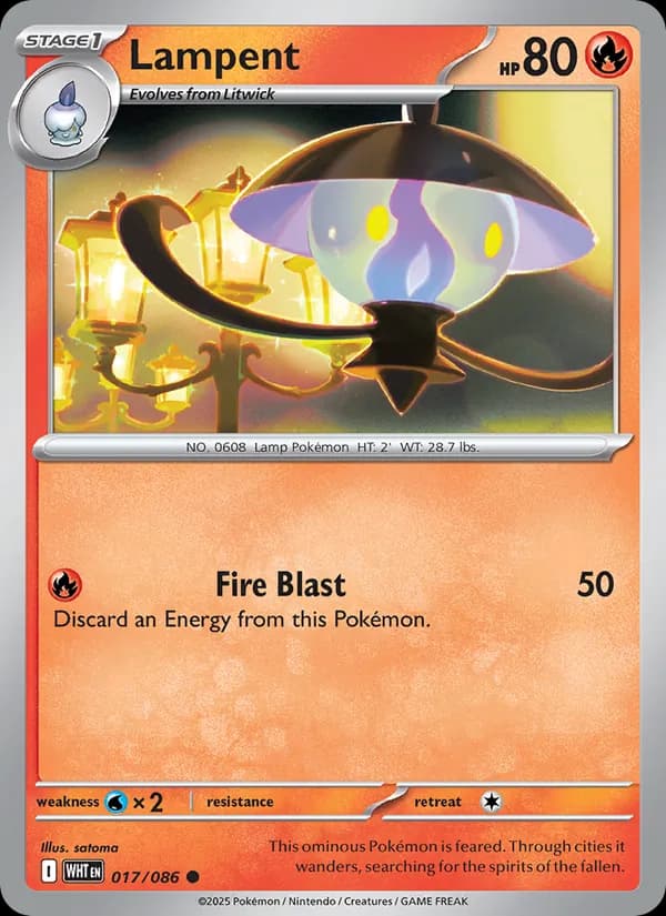 Lampent card in English