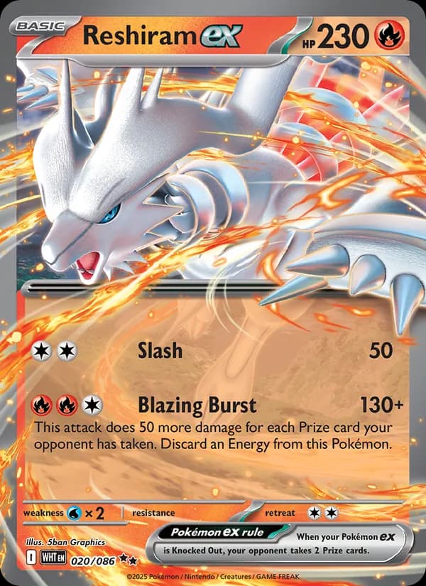 Reshiram ex card in English
