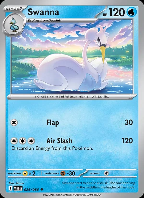 Swanna card in English